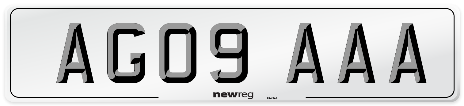 AG09 AAA Number Plate from New Reg